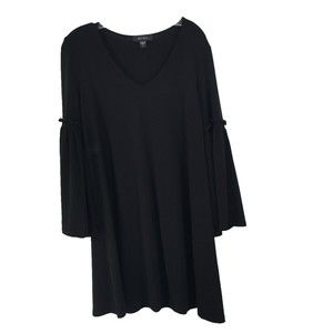 Karen Kane Womens V Neck Ruffle Long Flutter Sleeve Party Shift Dress Size Large